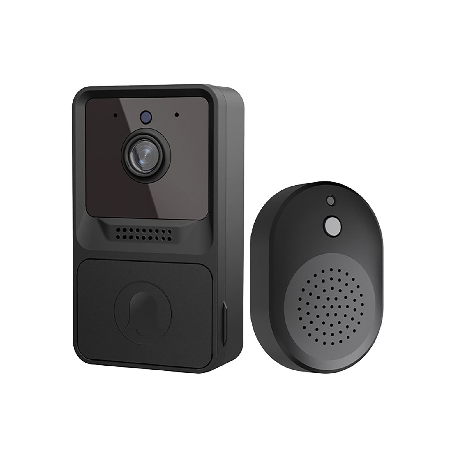 Black Smart Wireless WiFi Video Doorbell Door Ring Intercom Security Camera Bell