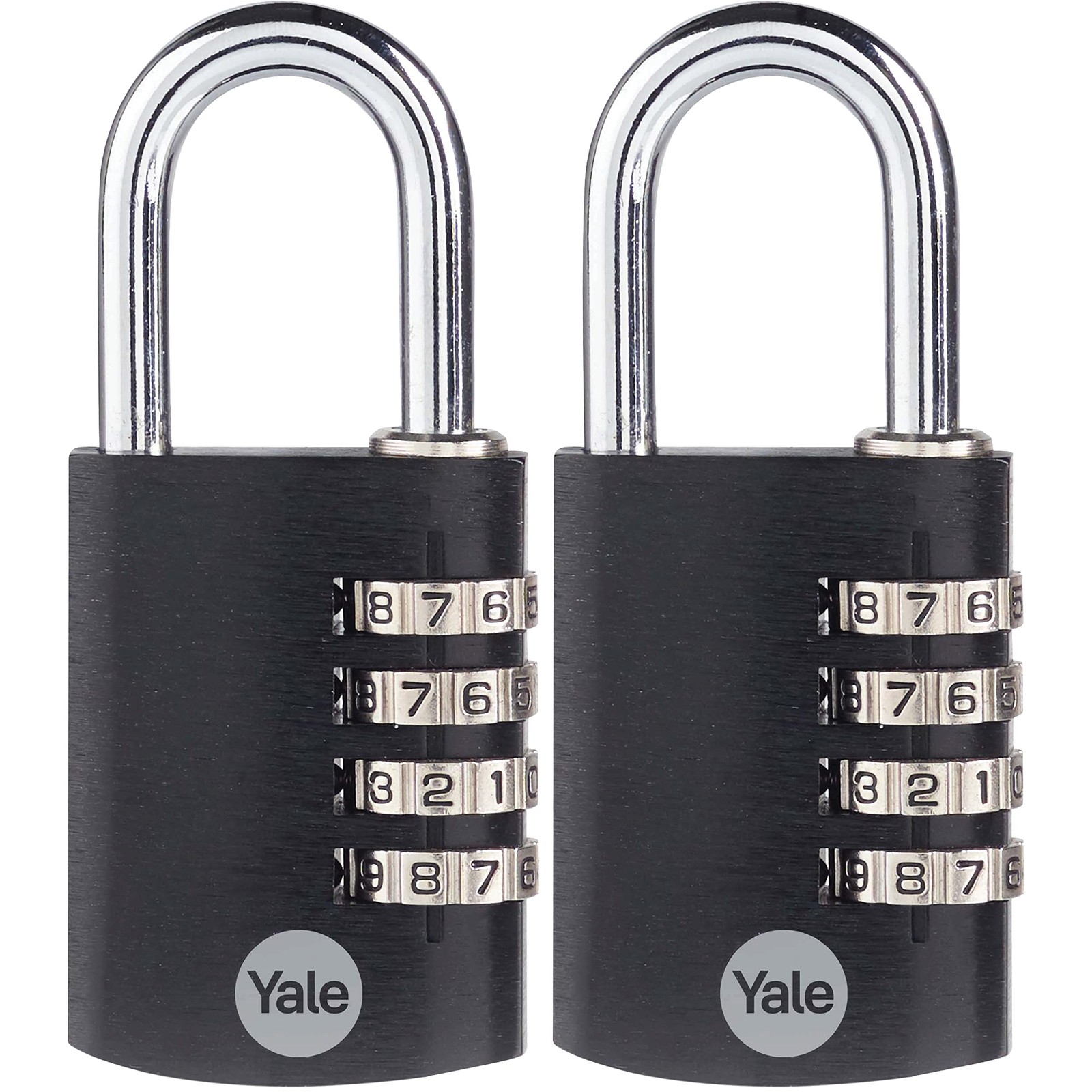 Yale 2 Pack 4 Digit Combination Lock Outdoor Waterproof Padlock for Black