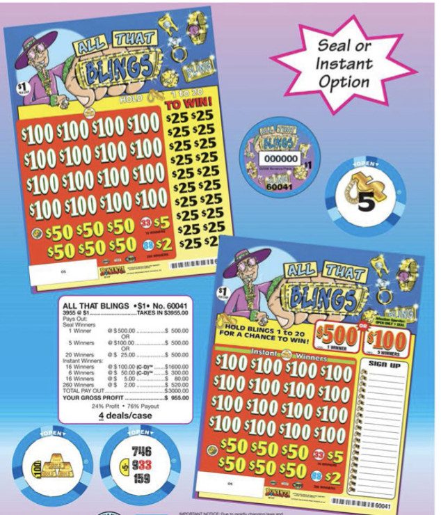 Pull Tickets - Chip Tickets - All that Blings 3,955 ct