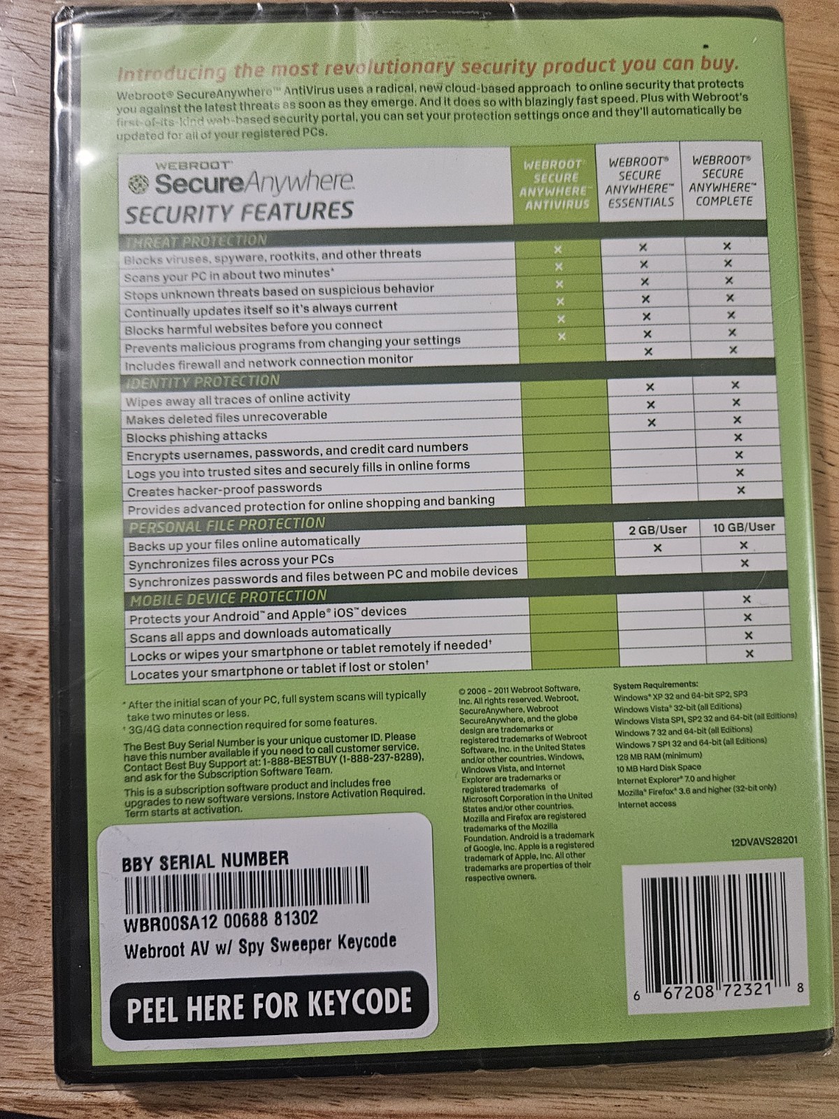 Webroot Antivirus 2012 for Windows 8087392(SEALED)