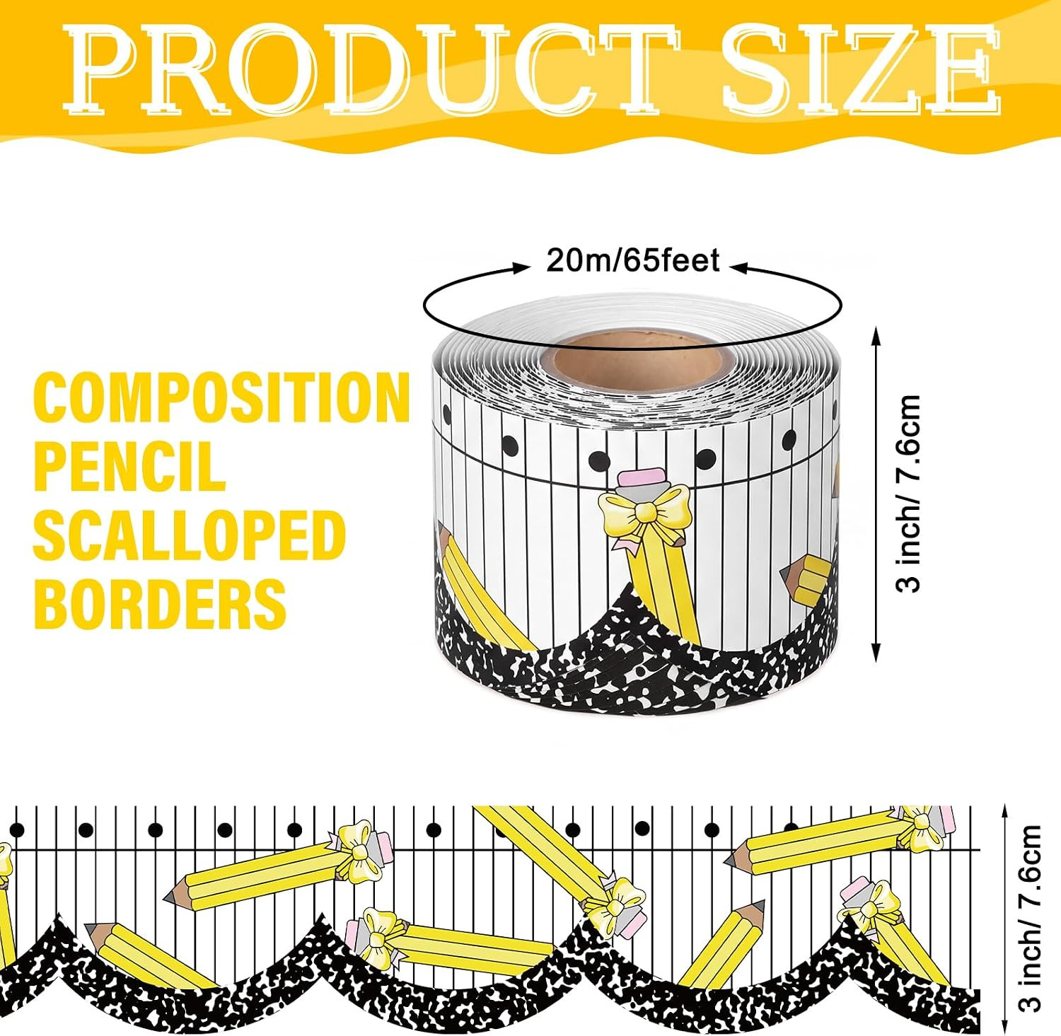 65Ft Composition Notebook Bow Pencil Bulletin Board Borders Composition Book Bow