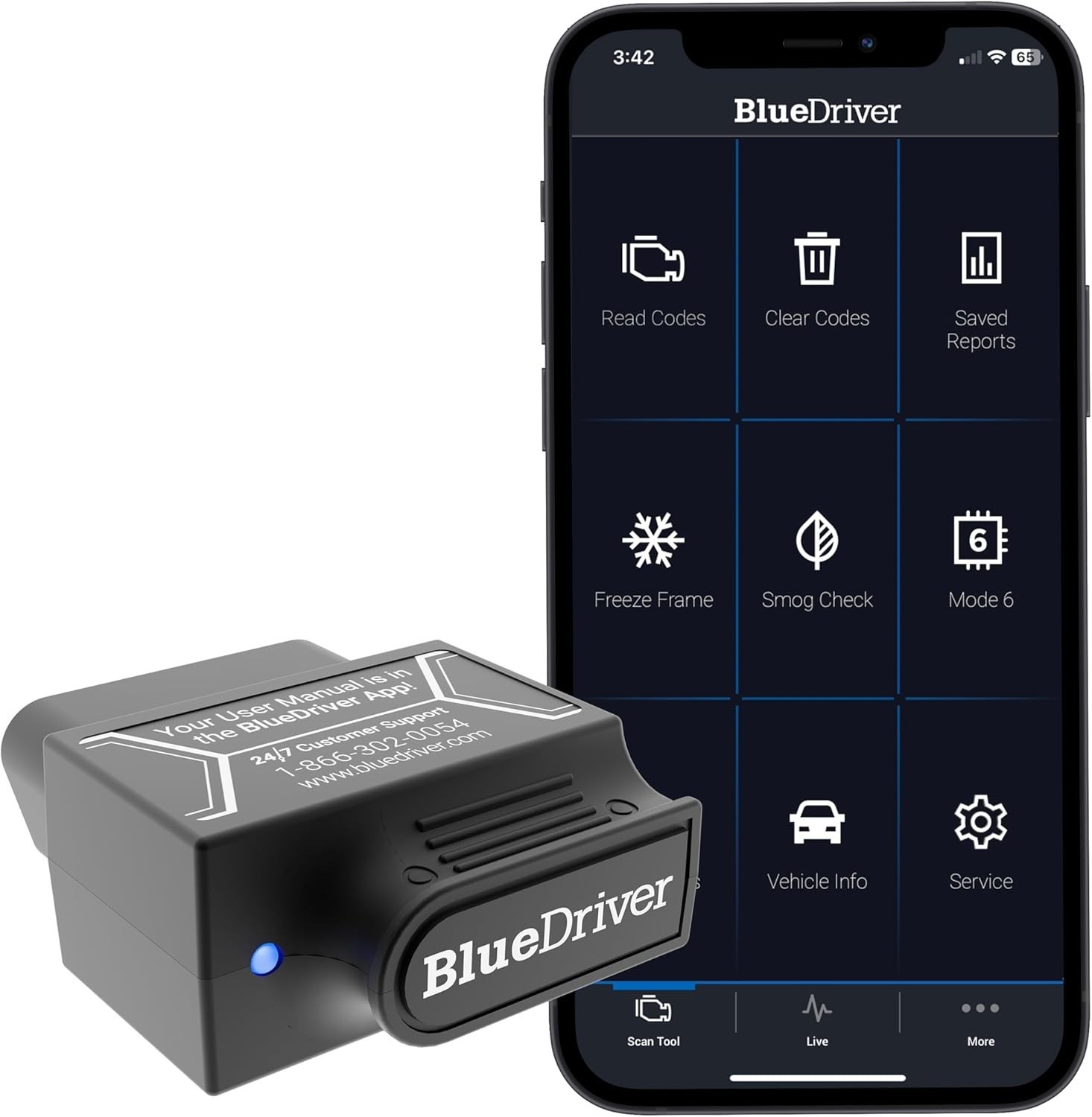 BlueDriver Bluetooth Pro OBDII Scan Tool for iPhone & Android - No Subscription
