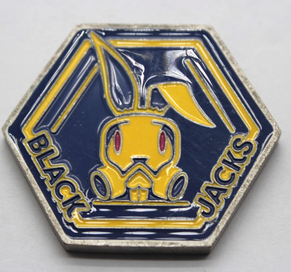 95th CBRN 2nd Platoon Black Jacks Hexagon Challenge Coin 2" Soft Enamel