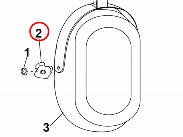 Original, David Clark Replacement Dome Stops, p/n 15097P-01, 1 pair w/ "C" clips