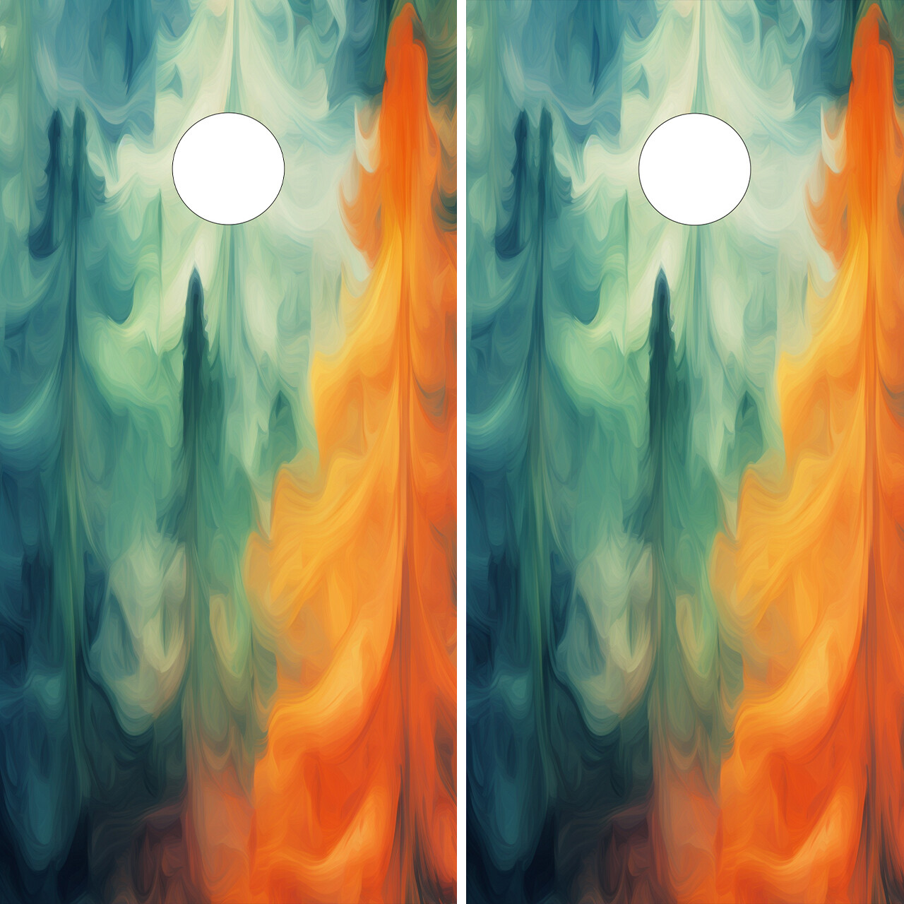 FADEPROOF Cornhole Board Wraps Laminated /  - Watercolor Forest