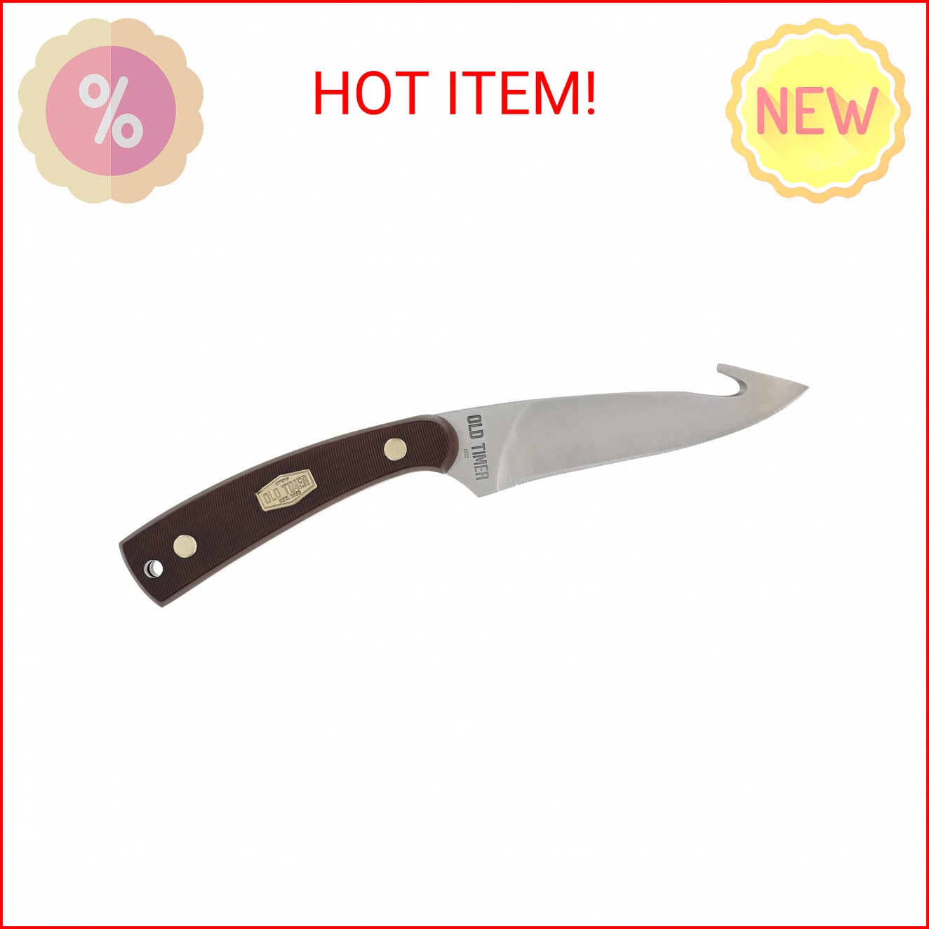 Old Timer 158OT Guthook Skinner 7.3in High Carbon Stainless Steel Full Tang Fixe