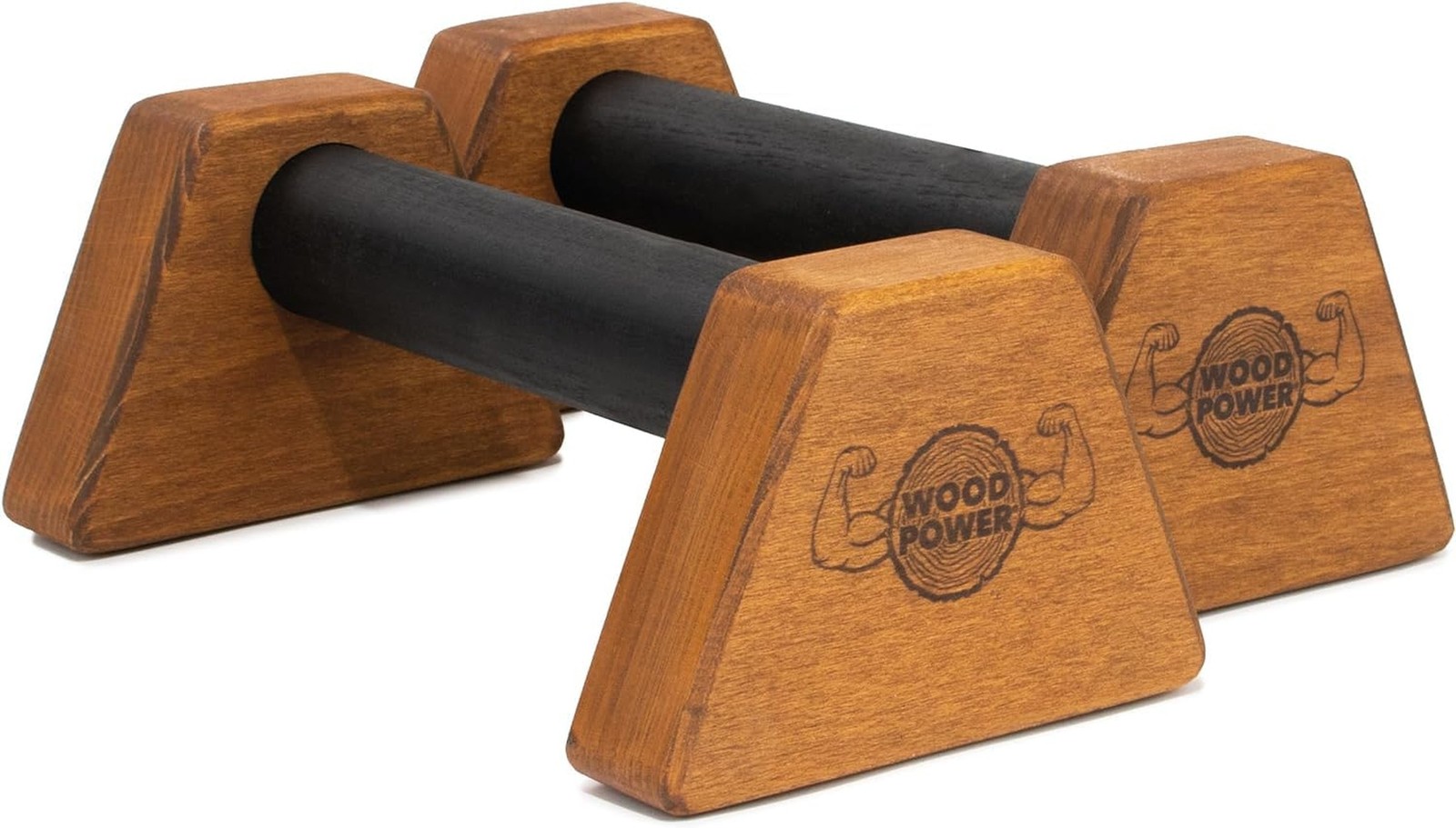 WOODPOWER® - PowerBars, Wooden Parallettes Push Up Bars, Joint-Friendly Bee