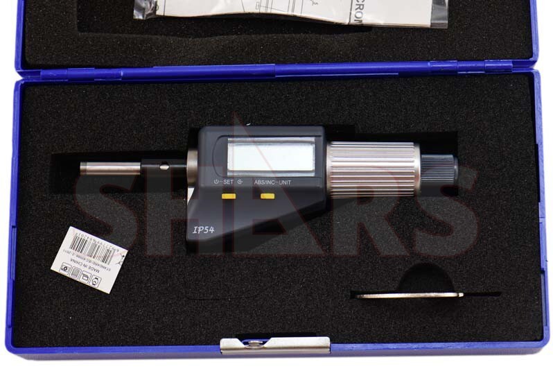 Shars 0-1" Electronic Micrometer Head IP54, LCD Display, In/Metric !]