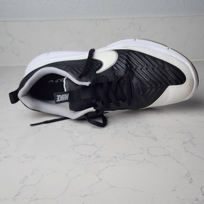 Nike Men's Explorer 2 Golf Shoes 849957-005 Size 7 Black White Metallic Silver