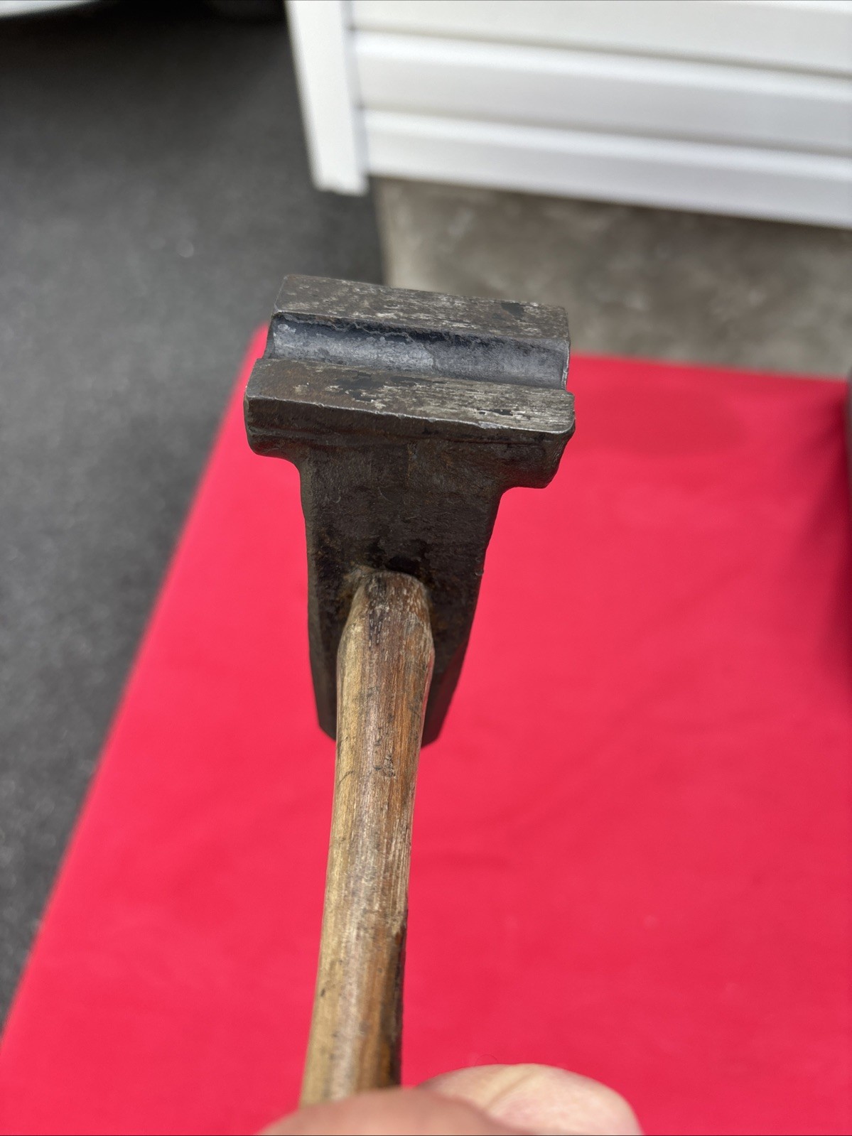 HELLER - 5/8" - BLACKSMITH TOP SWAGE HAMMER - ALL ORIGINAL WITH HANDLE -