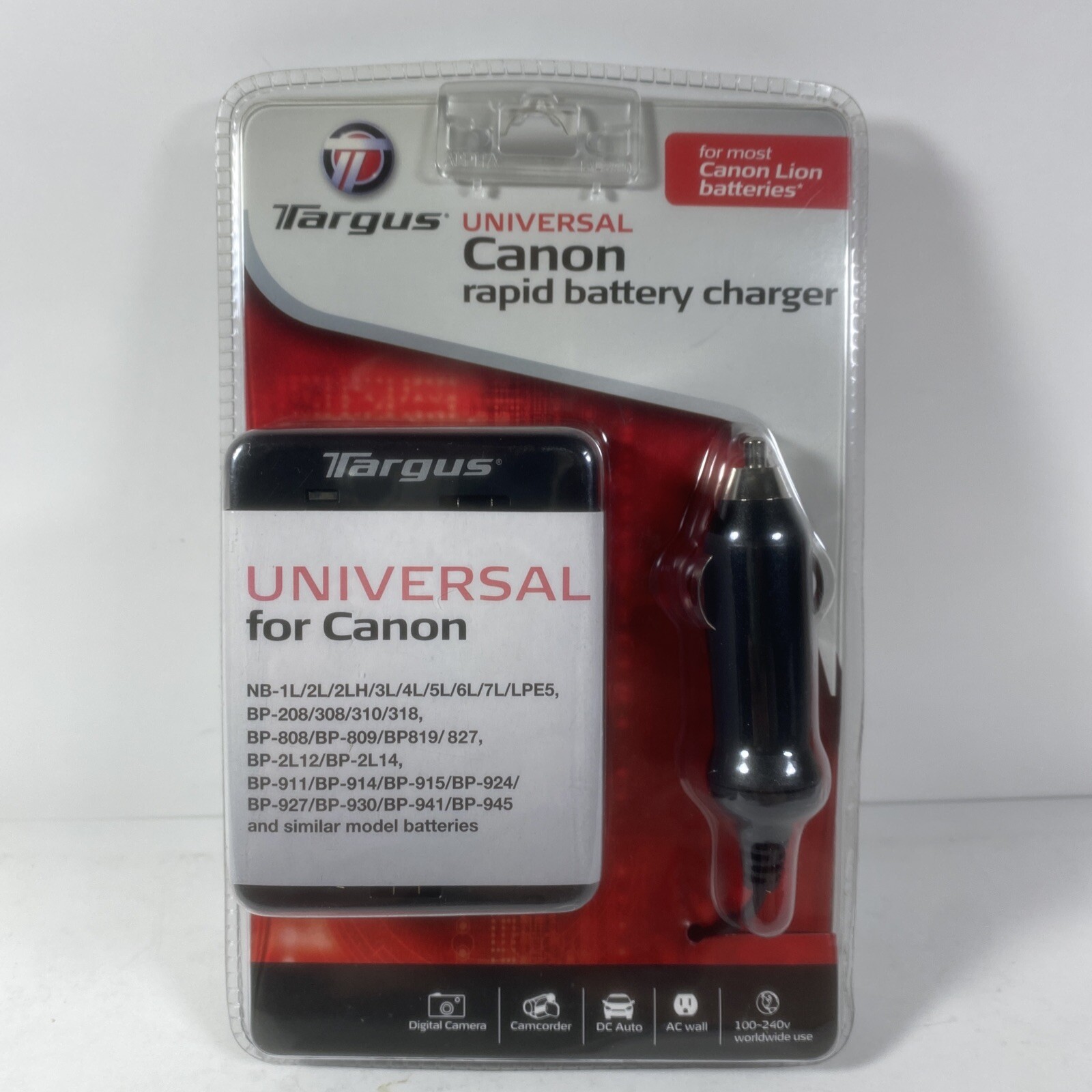 Targus Universal Canon Rapid Battery Charger TG-UCC 100-240v
