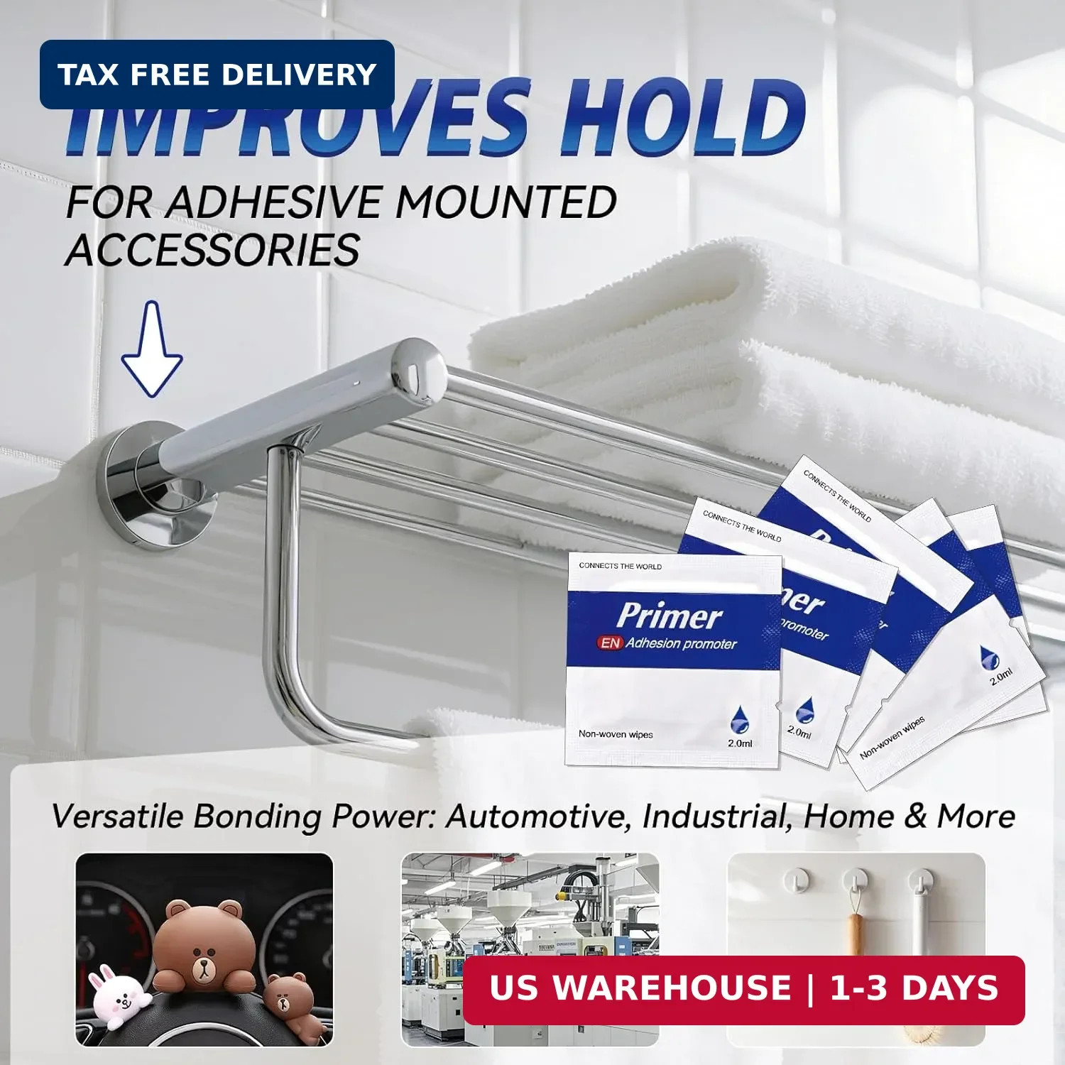 Adhesion Promoter Pads set Pre-Saturated Surface Primer set 20 Pack