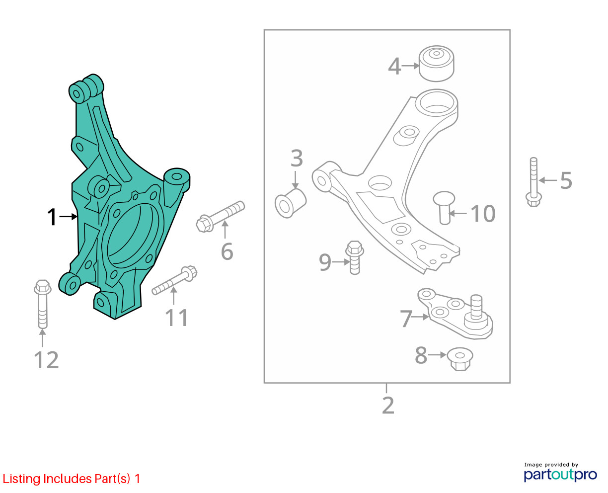 Spindle Knuckle Front KIA SORENTO Left 19 20
