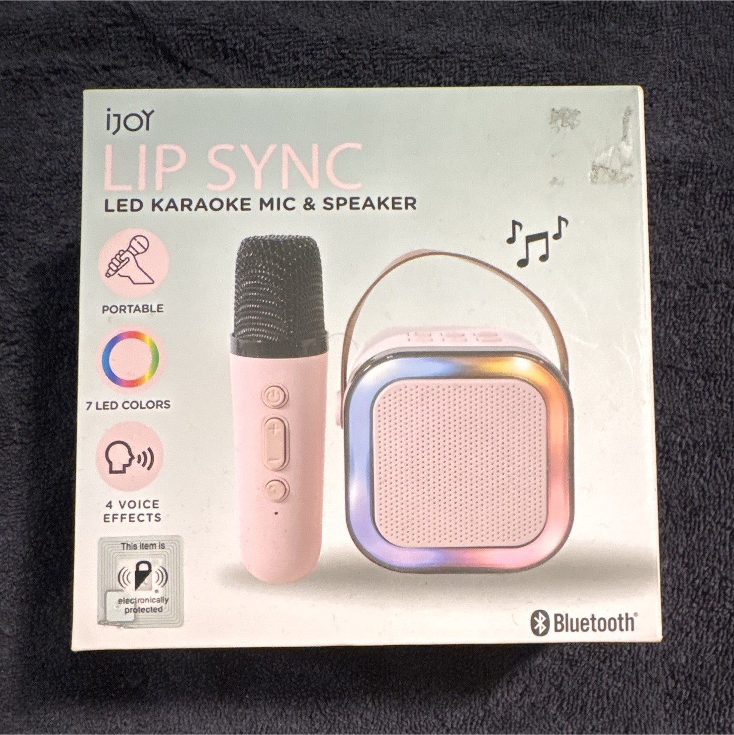 iJOY Lip Sync Karaoke Mic & Speaker Bluetooth LED Voice Effects Pink