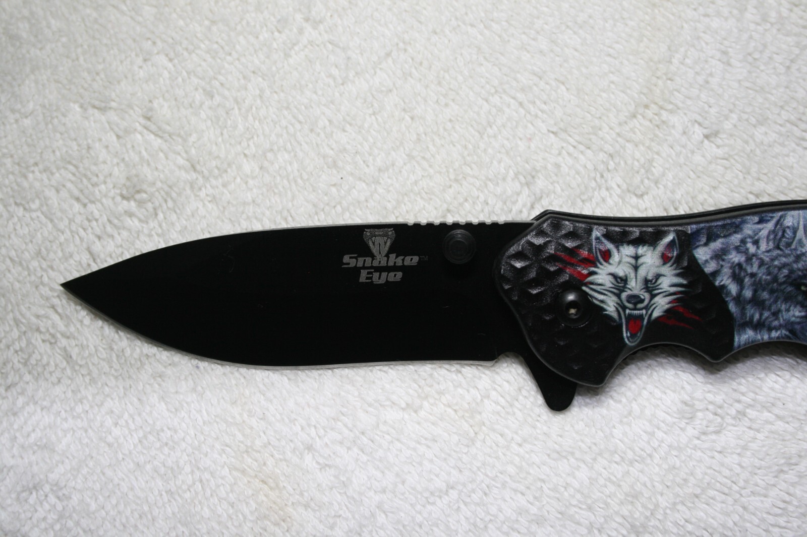 7 3/4"💥 WOLF PACK 🐺 💥 E-Z OPEN TACTICAL Wildlife Spring Assisted Pocket Knife