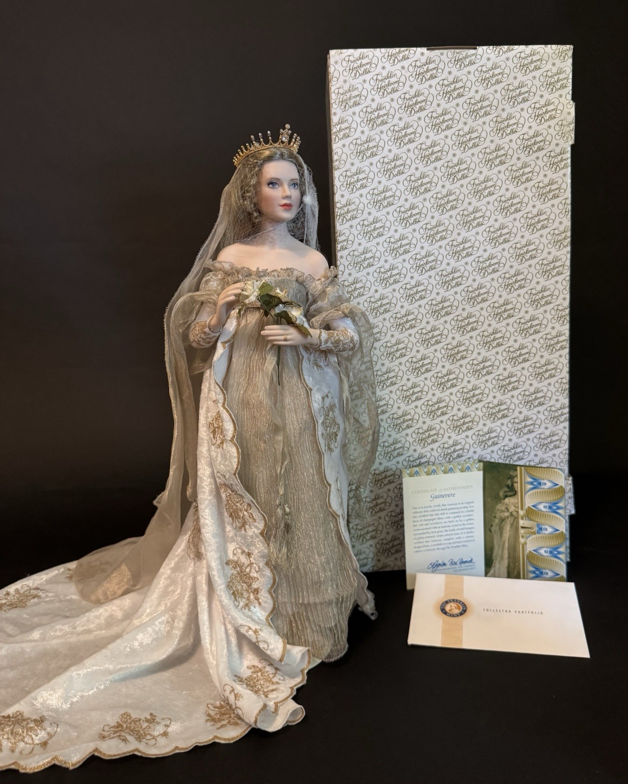 Franklin Mint Guinevere Doll Legend of King Arthur Camelot w Box 18”