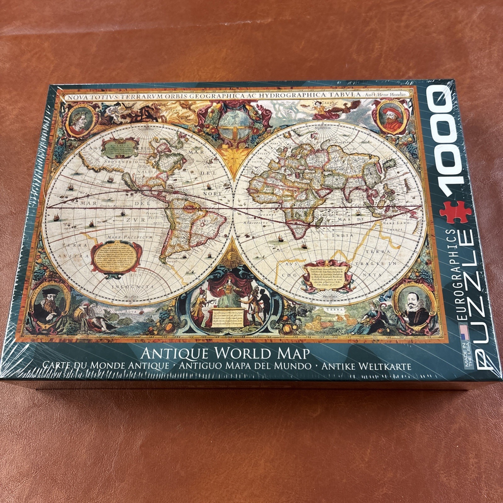 ENew Sealed Eurographics ANTIQUE WORLD MAP 1000 Piece Puzzle 19.25” X 26.625”