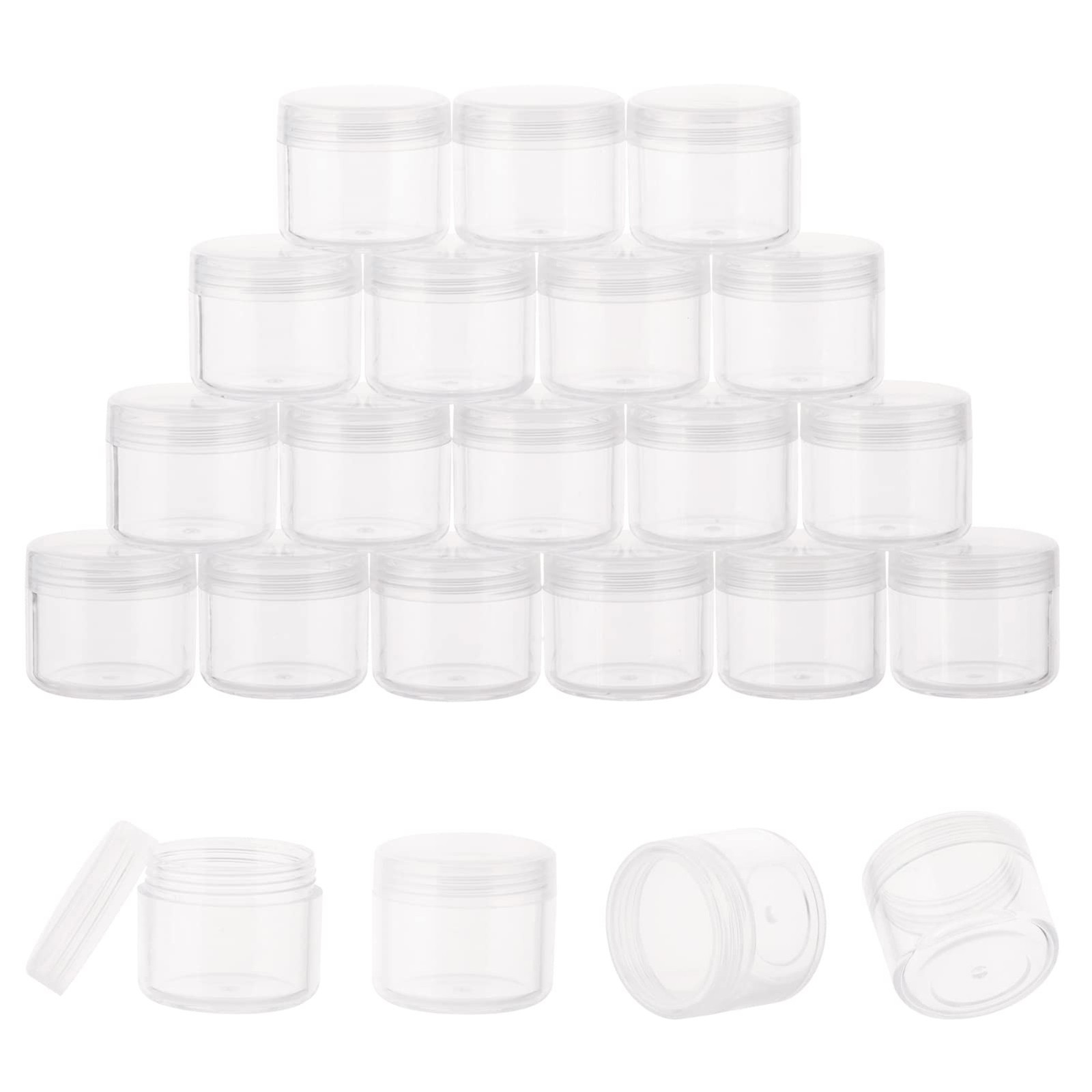ZEJIA 20 Gram Plastic Cosmetic Jars with Lids, 20 Pieces Small Cosmetic Conta...