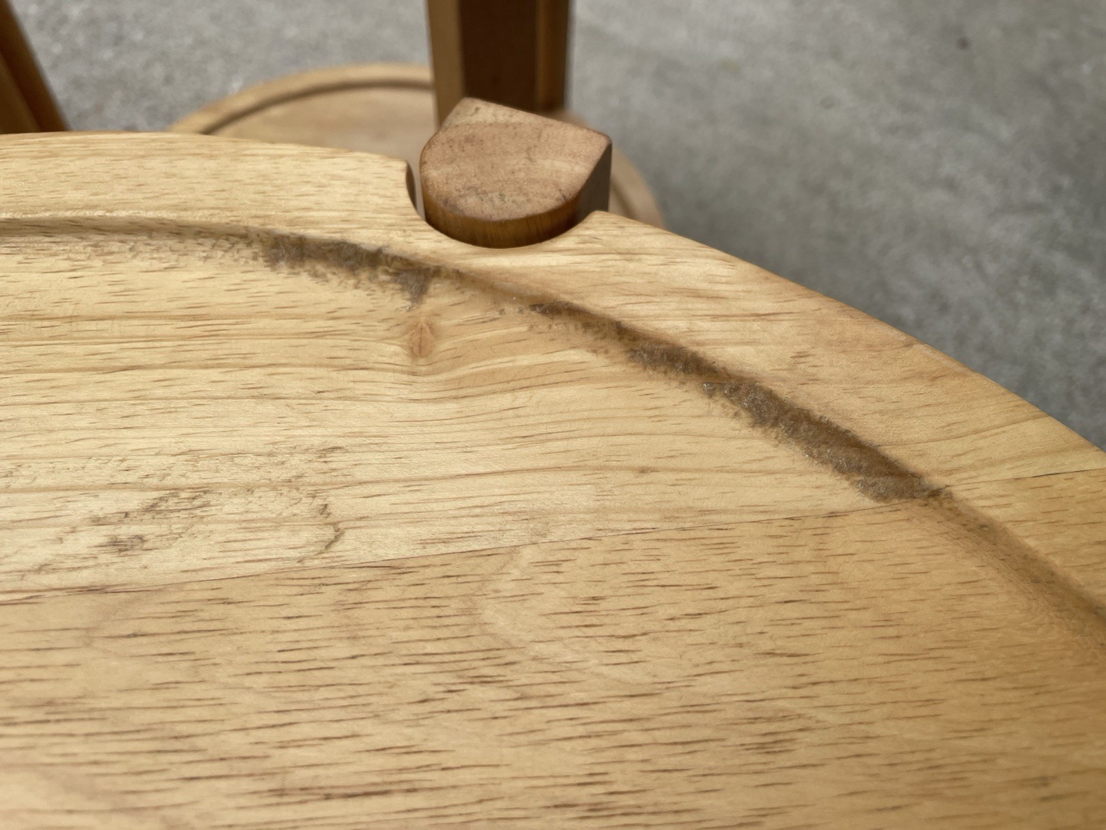Pair Dansk MCM Danish Folding Round End Tables with Removable Trays