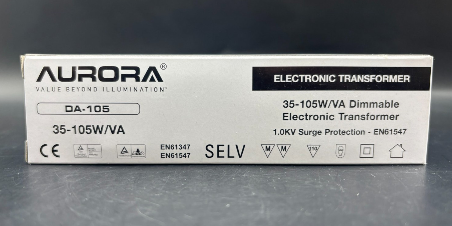 Aurora DA-105 35-105W/VA Dimmable Electronic Transformer Black SAME AS AU-RD105
