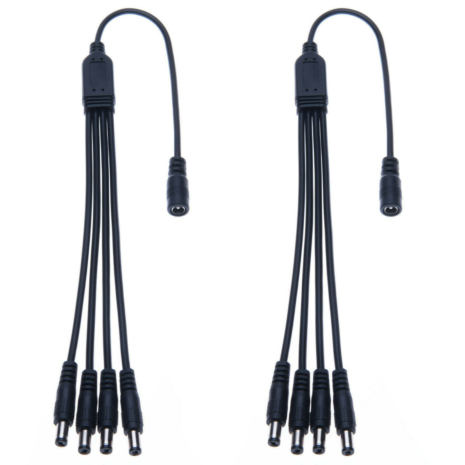 2PCS CCTV Security Camera 2.1mm 1 to 4 Port Power Splitter Cable Pigtails 12V DC