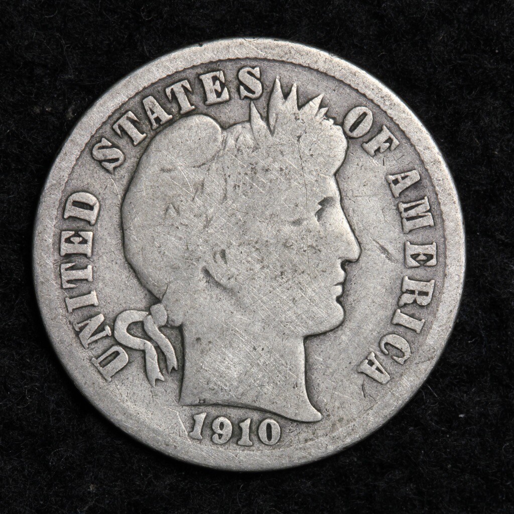 1910-D Silver Barber Dime GOOD FREE SHIPPING