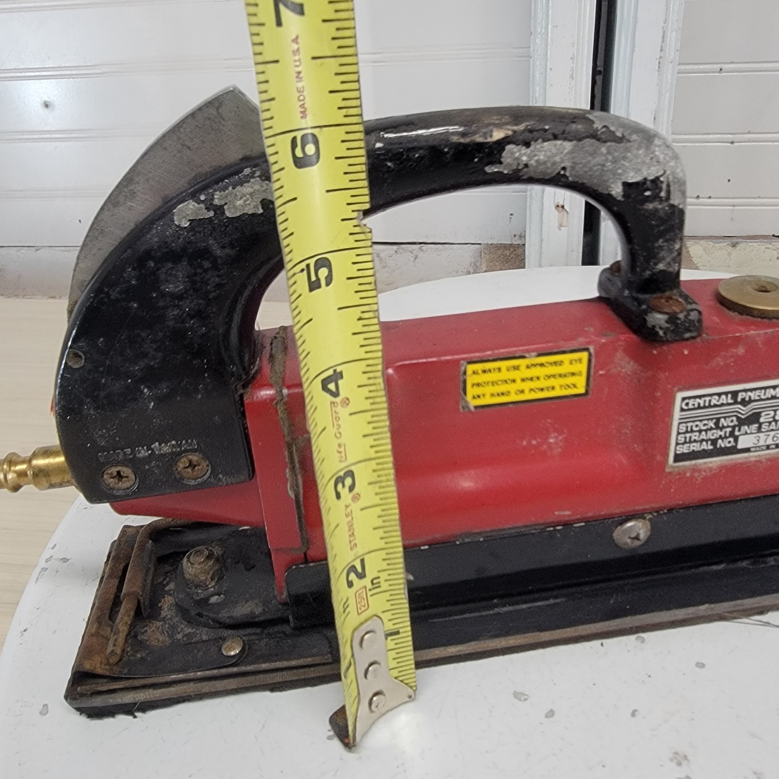 Central Pneumatic 280 Straight Line Air Sander Tested Working Long Board