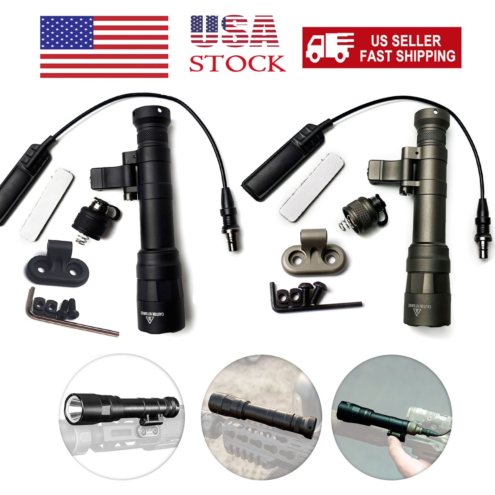 M640DFT LED White Spotlight/Floodlight Flashlight For Picatinny Rail Mlok Mount