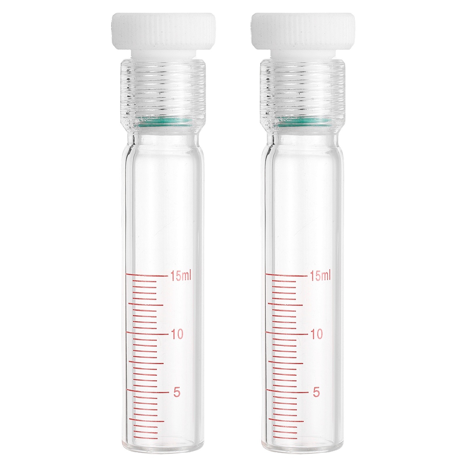 2Pcs 10ml Flat Bottom Heavy Wall Pressure Bottle with Full Scale, Clear