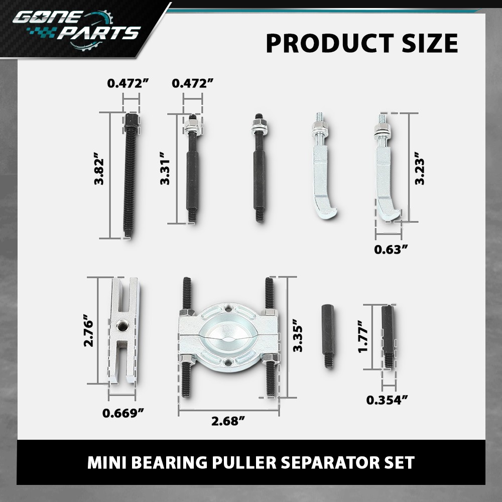 9-Piece Bearing Separator and Puller Set | Heavy Duty Bearing Splitter Puller