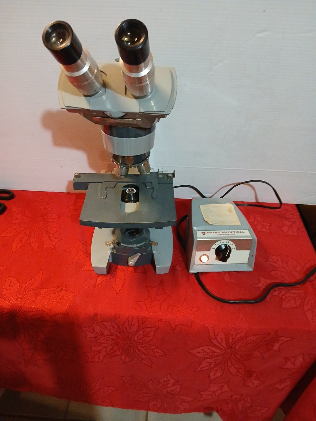 American Optical AO Microscope  With Power Supply Transformer