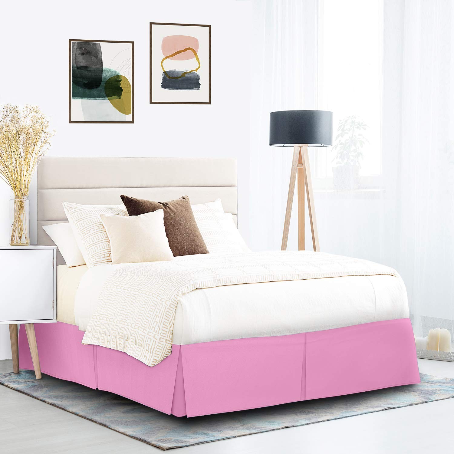 Nestl Light Pink Bed Skirt King Size - King, 23 -