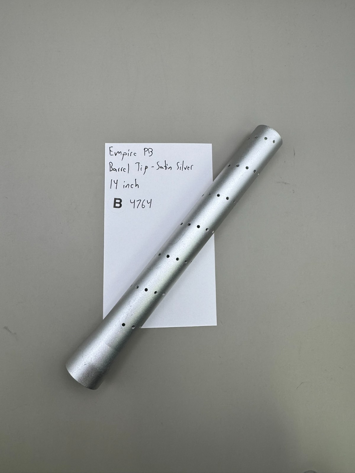 Empire PB Paintball Barrel Tip-Satin Silver 14 inch