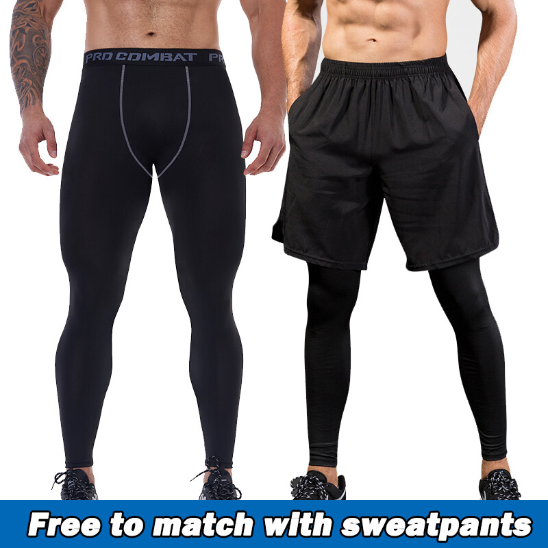 Men's Compression Base layer Pants Thermal Sports Fitness Gym Training Leggings