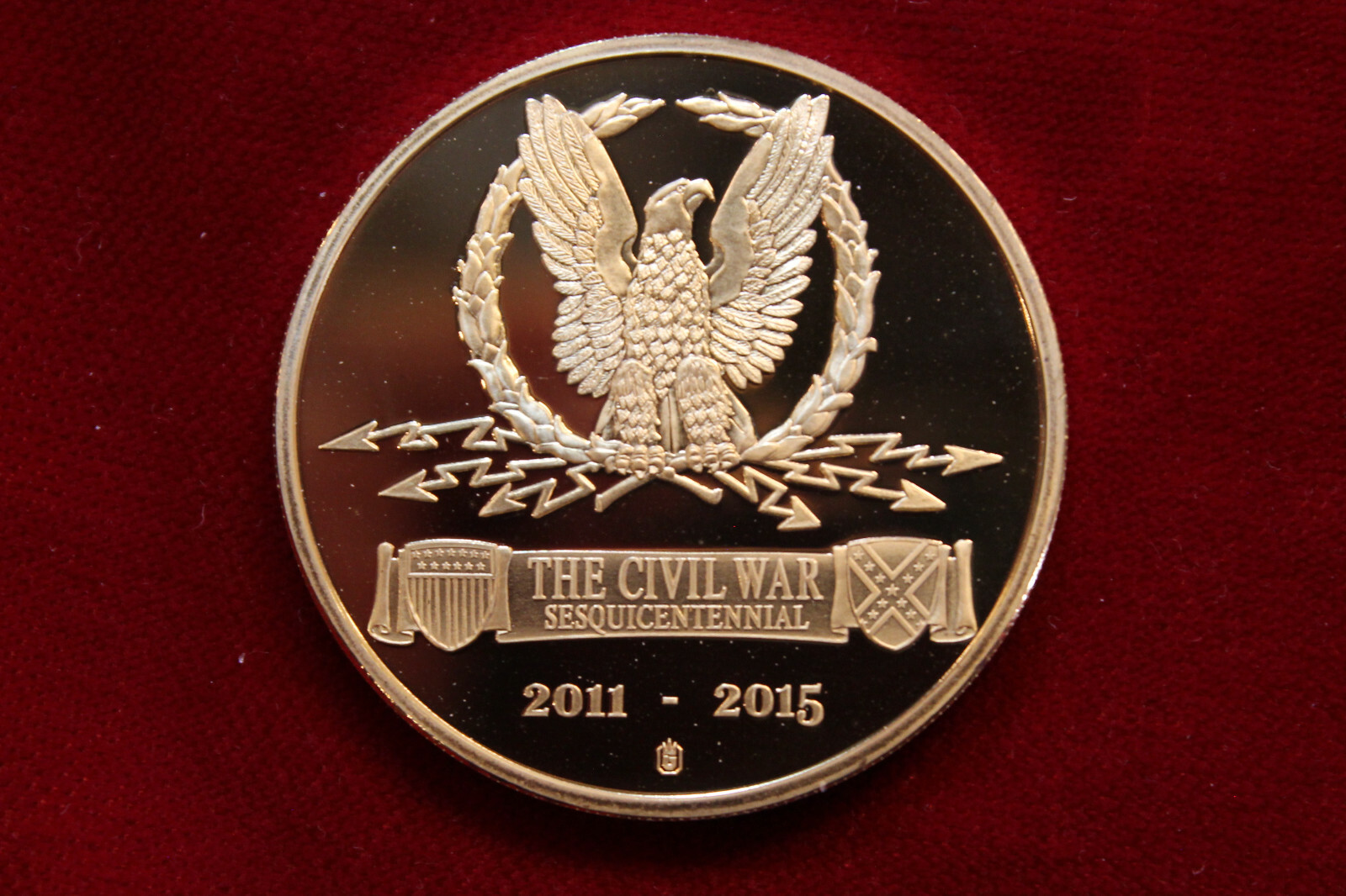 THE CIVIL WAR SESQUICENTENNIAL   GOLD FANTASY COIN, PROOF LIKE FINISH, 40MM
