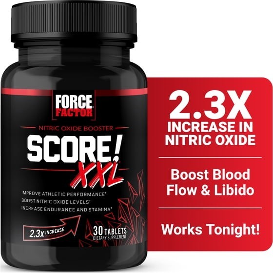 Force Factor Score! XXL Nitric Oxide Booster Supplement for Men, 30 Tablets