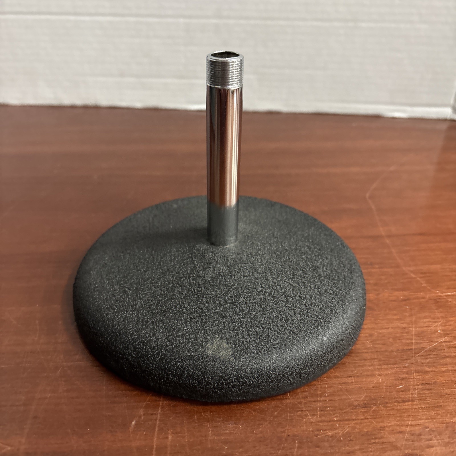 Cast Iron Mic Stand with Chrome Stem - Great Shape