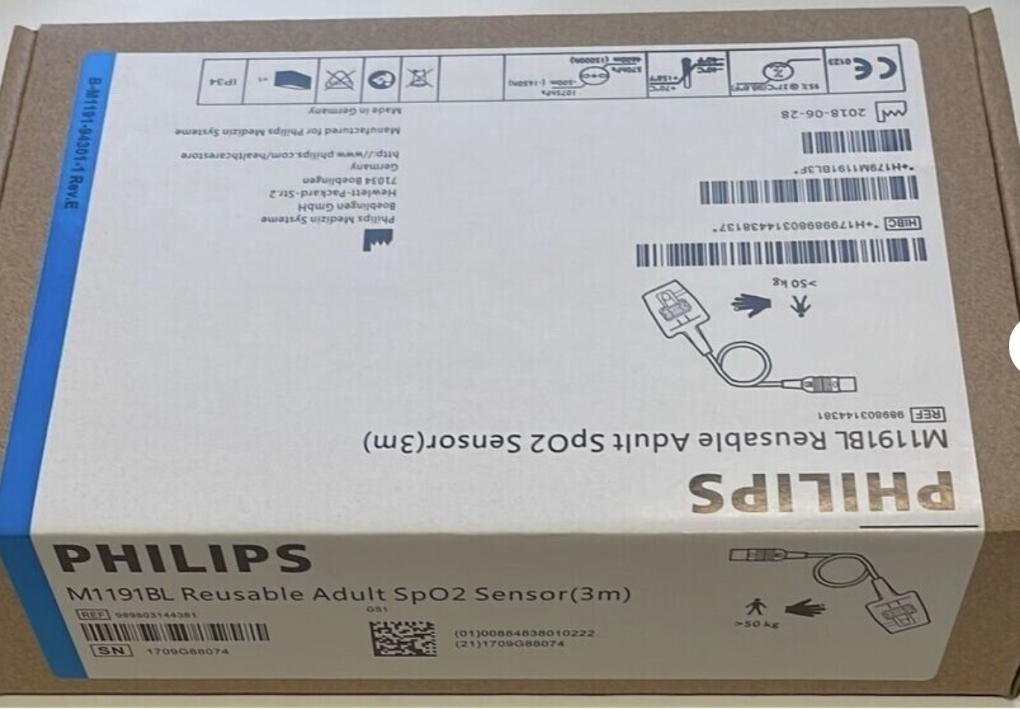 M1191BL New Label Adult Soft SpO2 Sensor Original - Same Day Shipping