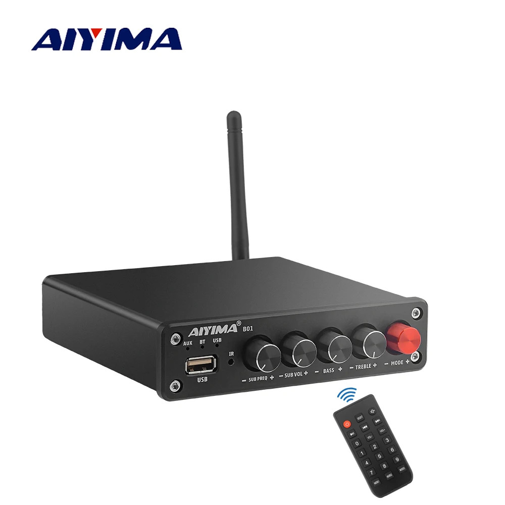 AIYIMA B01 Bluetooth 5.0 Amplifier TPA3116D2 100W 2.1 Class D Subwoofer Amp