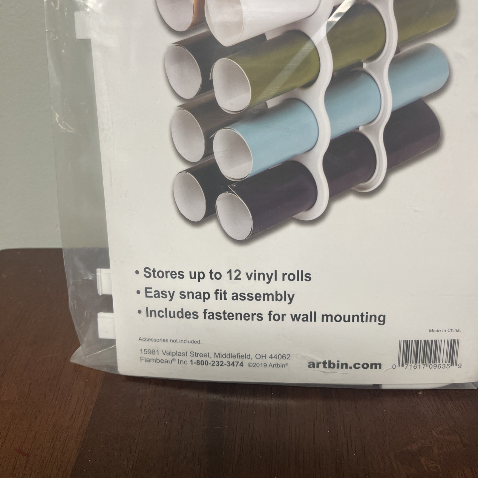 ArtBin Vinyl Storage Rack Stores 12 Vinyl Rolls White [6864AS] - NEW SEALED