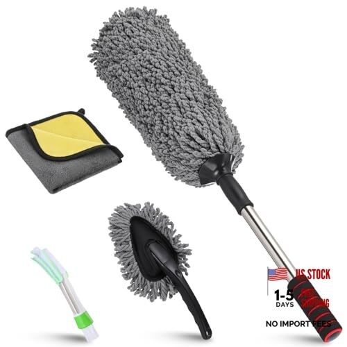 4 Pcs Large Car Duster Set Microfiber Dust Cleaning Sets with Extendable