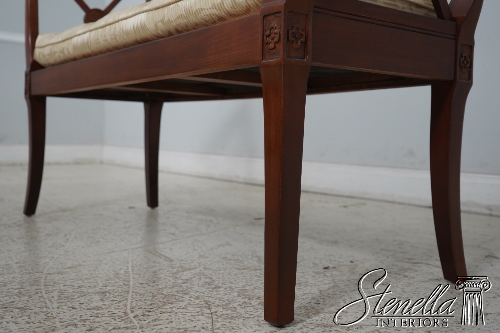 67126: Regency Style Tufted Upholstered Seat Window Bench