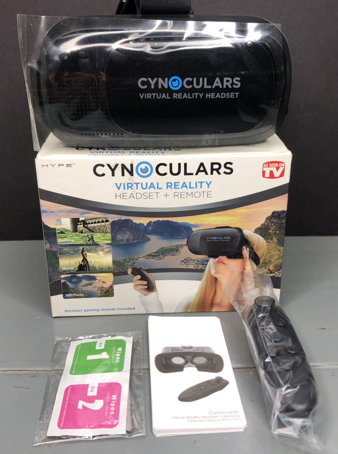 Cynoculars 3D Movie Virtual Reality Headset Wireless Gaming Remote As Seen On TV