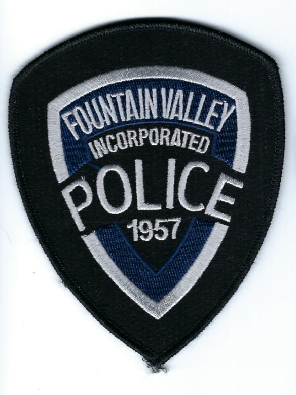 Fountain Valley (Orange County) CA California Police *BLACK/BLUE* shoulder patch