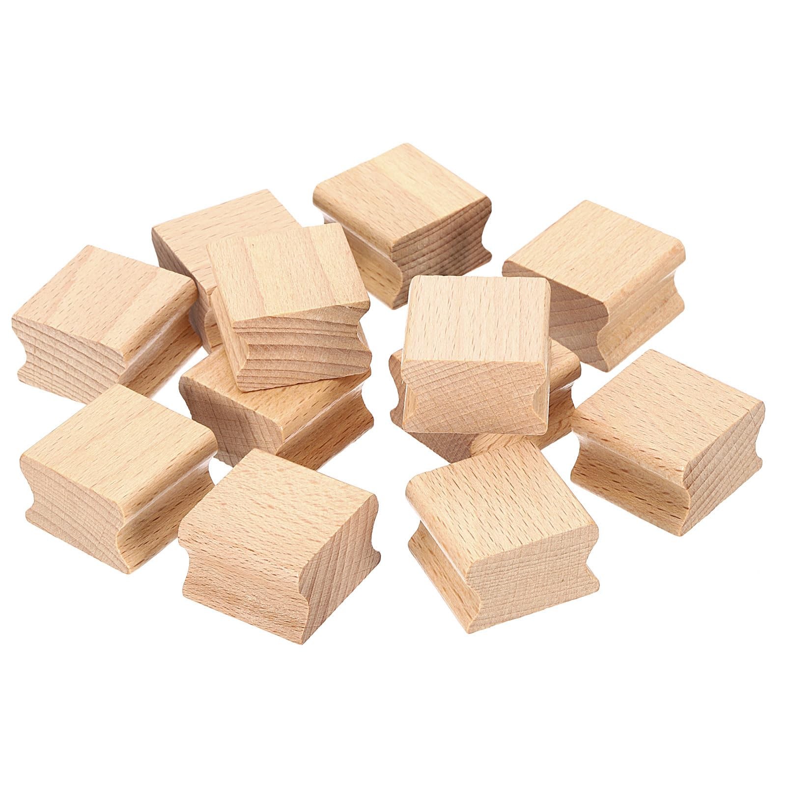 PATIKIL 30x30mm Blank Wood Rubber Stamp Mounts, 24 Pack 30 x 30 mm, Brown