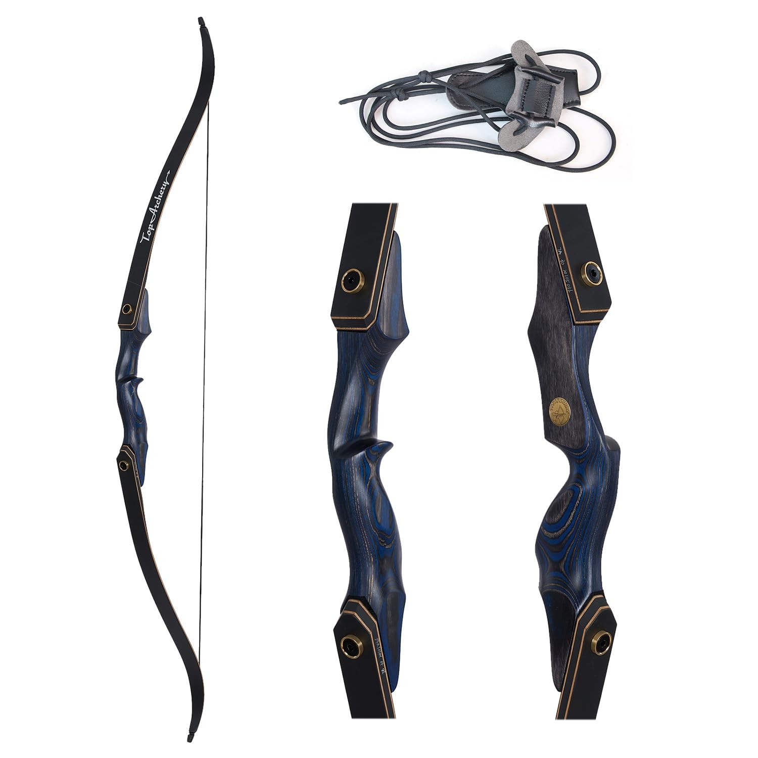 Toparchery Bows 60 Inch Recurve Bow Wooden Archery Bow Hunting Bows For Adults