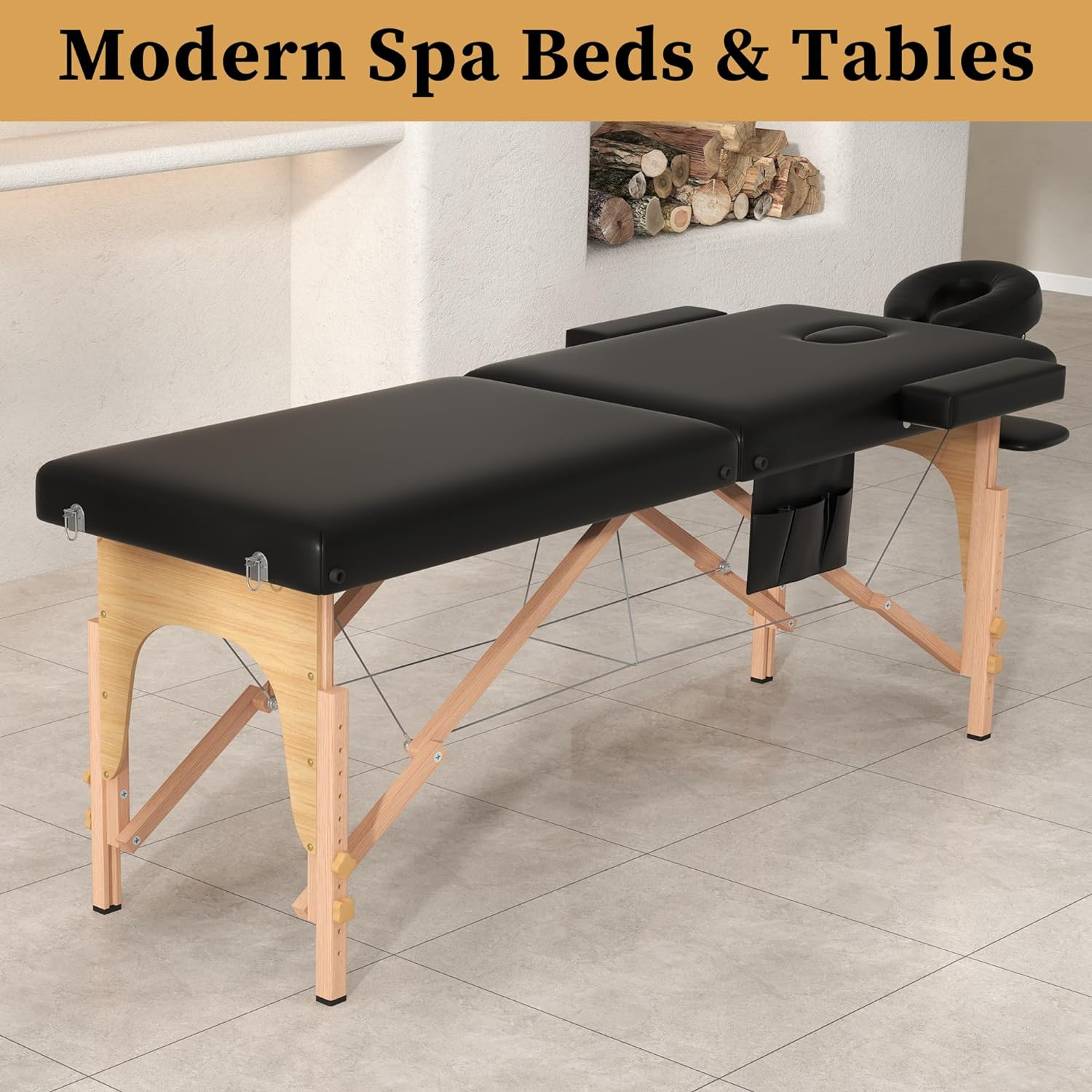 Massage Table Massage Bed Portable, 29 Lbs Light Weight 2 Section Foldable Tatto