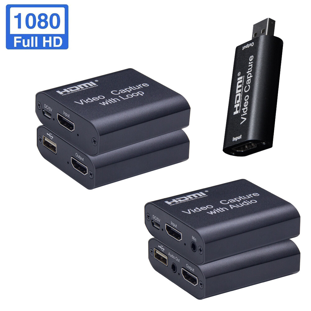 HDMI to USB 2.0 Game Video Capture Card 4K TV Loop Audio 1080P PC live streaming