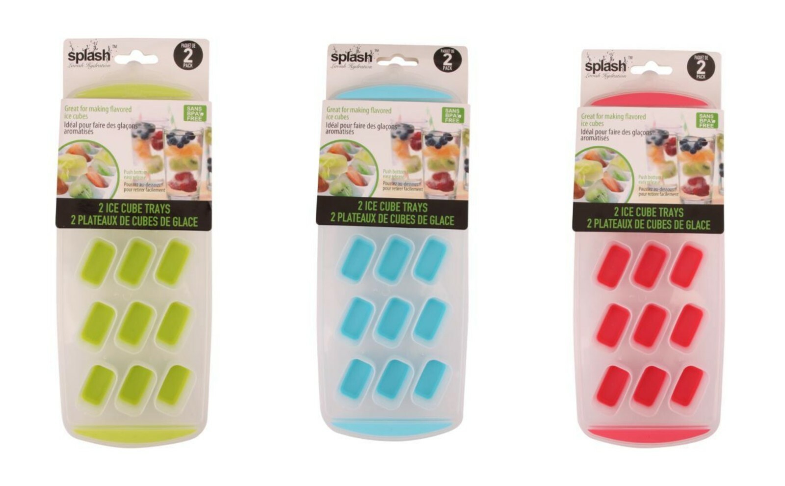 6 pack Silicone Ice Cube Trays Square Cubes 15 Per Tray Easy Pop Out BPA Free