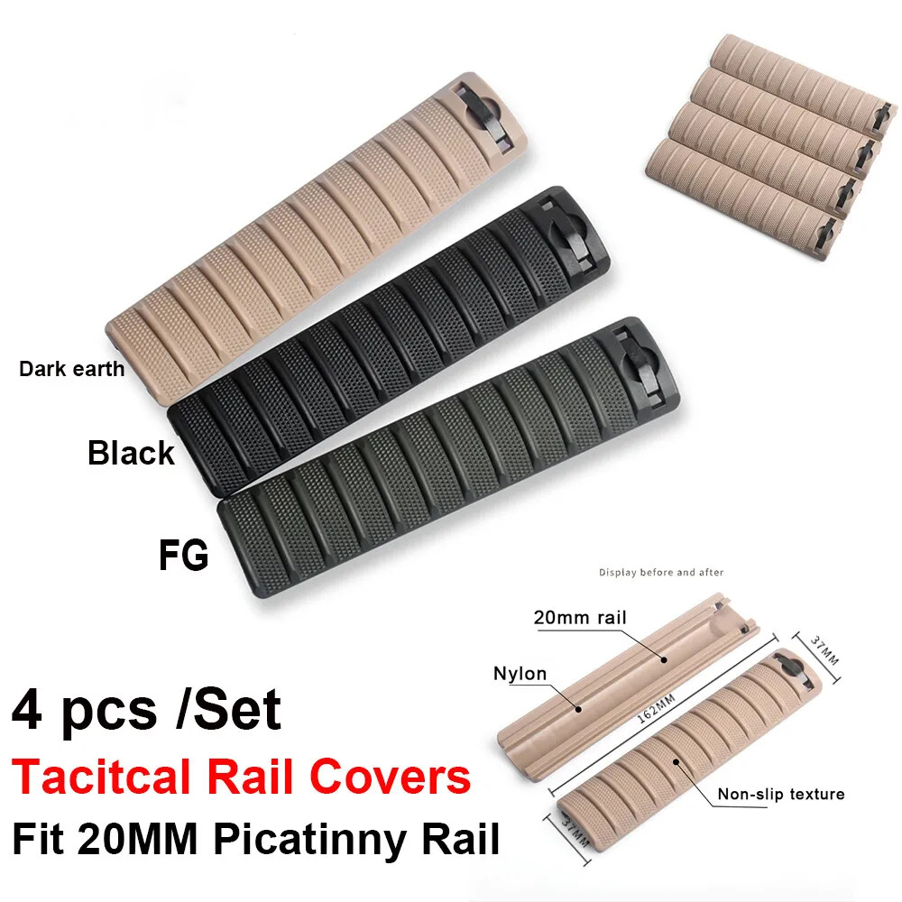 Non-Slip Tactical 6.3inch Rail Panel Mount Covers For 20mm Picatinny Accessory